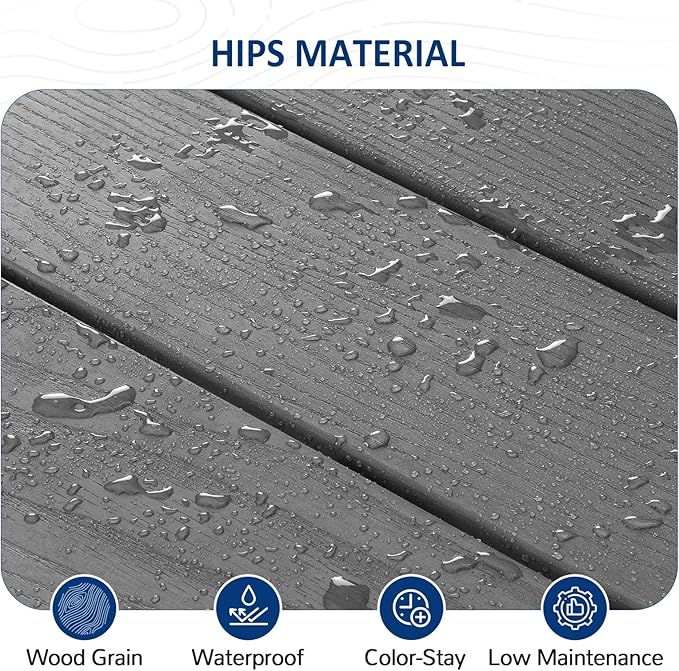 Outdoor Console Table, 48" Weather Resistant HIPS Patio Side Table, 440LBS Weight Capacity, 2-Tier Multifunctional Buffet Bar Storage Organizer for Garden Deck, Gray-VerdiqueGarden