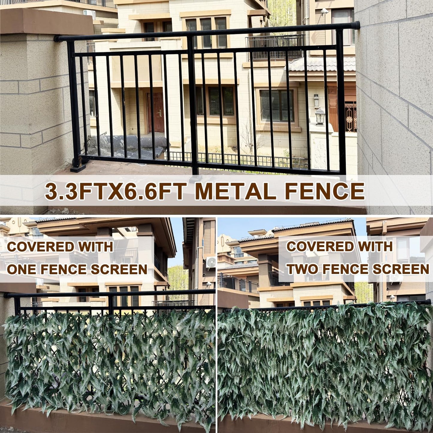 Expandable Fence Privacy Screen for Balcony Patio Outdoor,Decorative Faux Ivy Fencing Panel,Artificial Hedges (Single Sided Leaves)…1-VerdiqueGarden