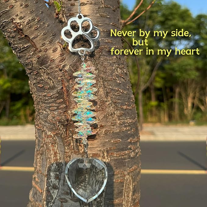 Dog Memorial Suncatcher Colorful Sunlight, Dog Memorial Gifts, Rainbow Impressions for Pet Loss, Pet Sympathy, Thoughtful Dogs and Cats Remembrance, Bereavement Gifts-VerdiqueGarden