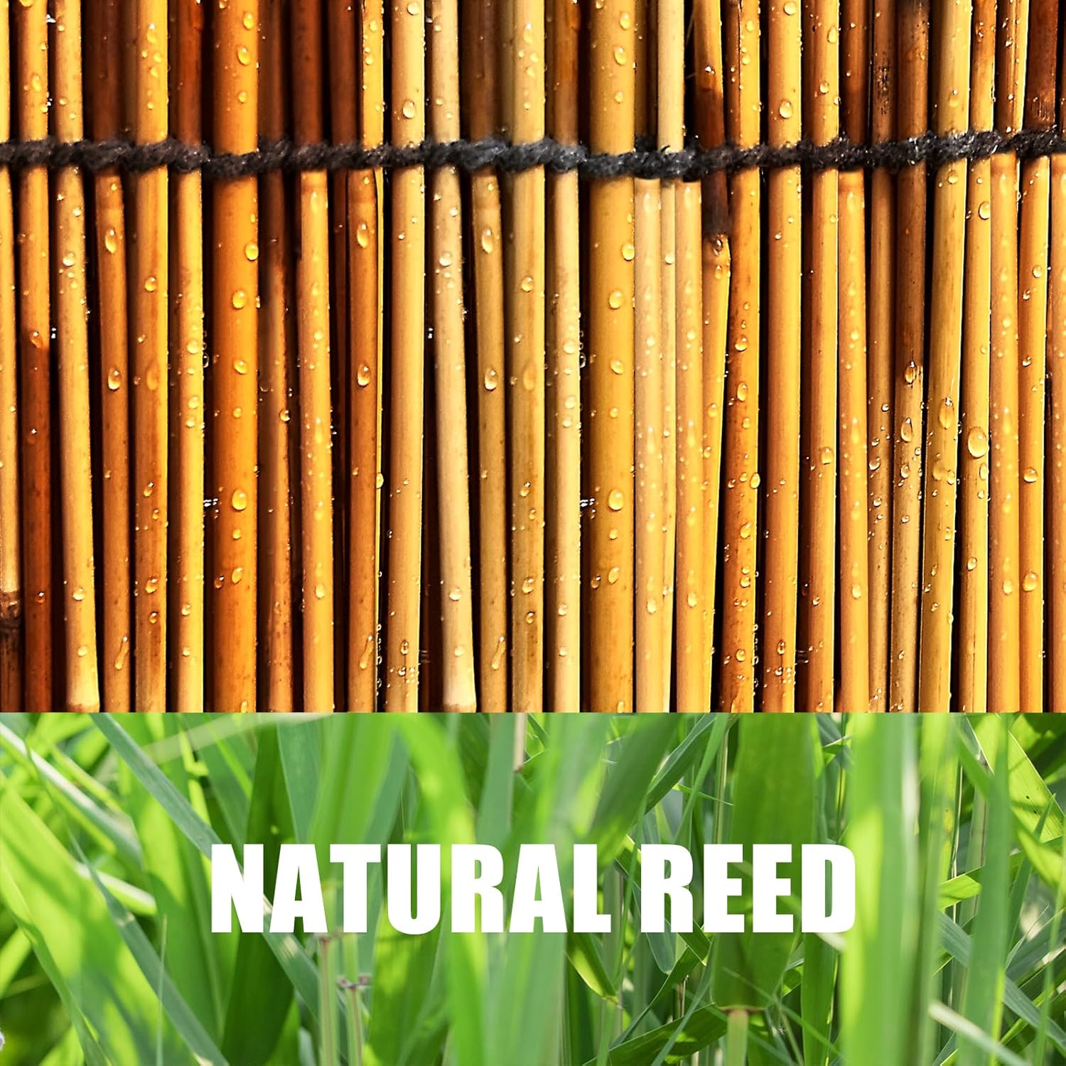 1 Pack Reed Fencing Rolls, Decorative Bamboo Fencing 6ft High Roll Reed Screen, Bamboo Reed for Balcony Patio Garden Backyard Outdoor-VerdiqueGarden