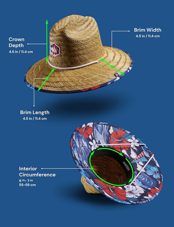 Straw Hat for Men & Women | Lifeguard Hat, Beach Hat & Sun Hat | UPF 50+ Wide Brim for Sun Protection | One Size | Hemlock-VerdiqueGarden