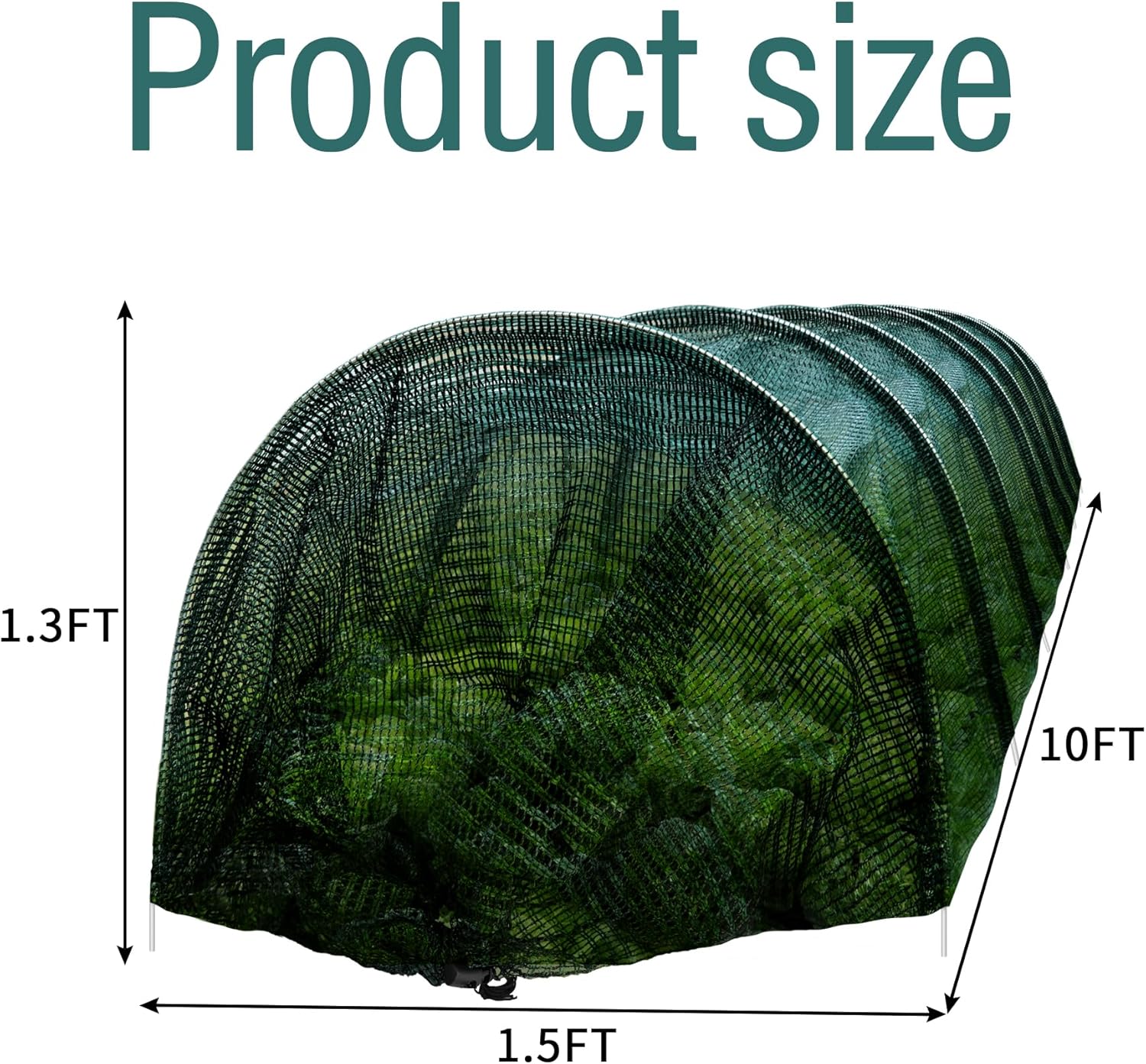 2 Pack Garden Tunnel Shade Net Cover - 10FT Shade Net Tunnel Plant Row Cover - Plant Gardening Net for Greenhouse Garden Patio Plants-VerdiqueGarden