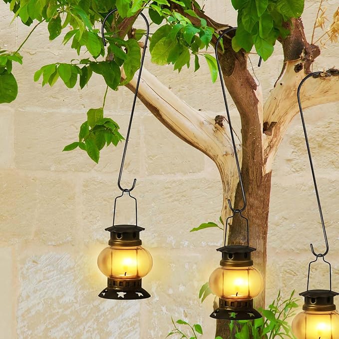8 Pack 24 Inch Large Tree Branch Hooks Long S Hooks for Hanging Plants, Bird Feeder Hook for Tree, Metal Garden Hooks for Hanging Baskets, Plants, Lanterns Outdoor and Indoor Uses (Black)-VerdiqueGarden