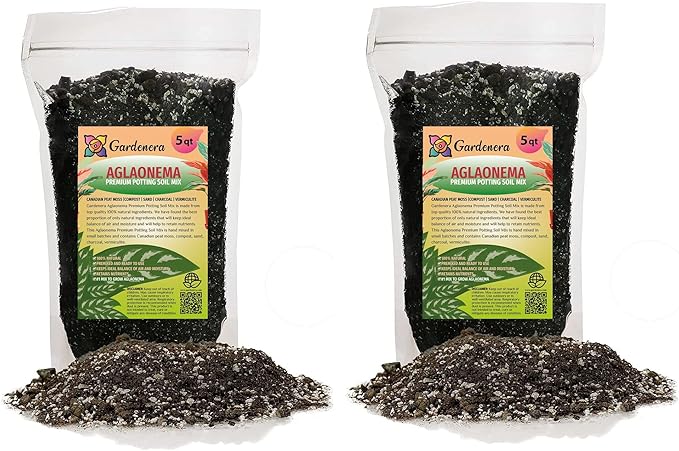 Aglaonema Plant Potting Soil - All-Natural Blend for Thriving Aglaonema Plants - Boosts Root Health and Distinctive Foliage - 10 Quart-VerdiqueGarden