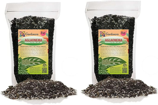Aglaonema Plant Potting Soil - All-Natural Blend for Thriving Aglaonema Plants - Boosts Root Health and Distinctive Foliage - 10 Quart-VerdiqueGarden