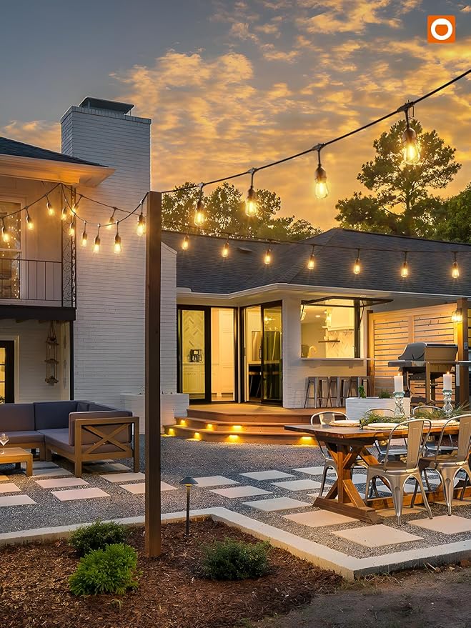 addlon 72FT(36FT*2) LED Outdoor String Lights with Edison Shatterproof Bulbs Commercial Grade Patio Cafe Light, ETL Listed Weatherproof Strand 24 Hanging Sockets for Bistro Backyard-VerdiqueGarden