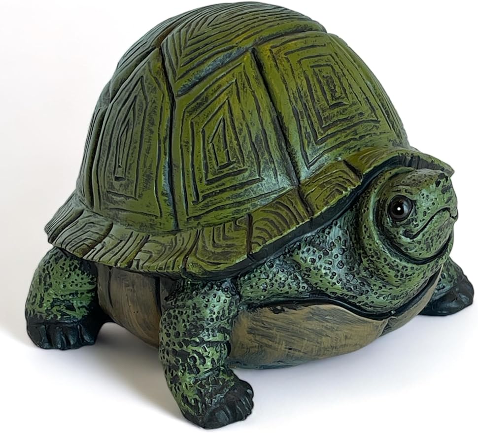 Stocky Turtle Garden and Patio Decor and Key Hider - Holds 2 Hidden Keys Outside, Secret Hidden Door Underneath-VerdiqueGarden