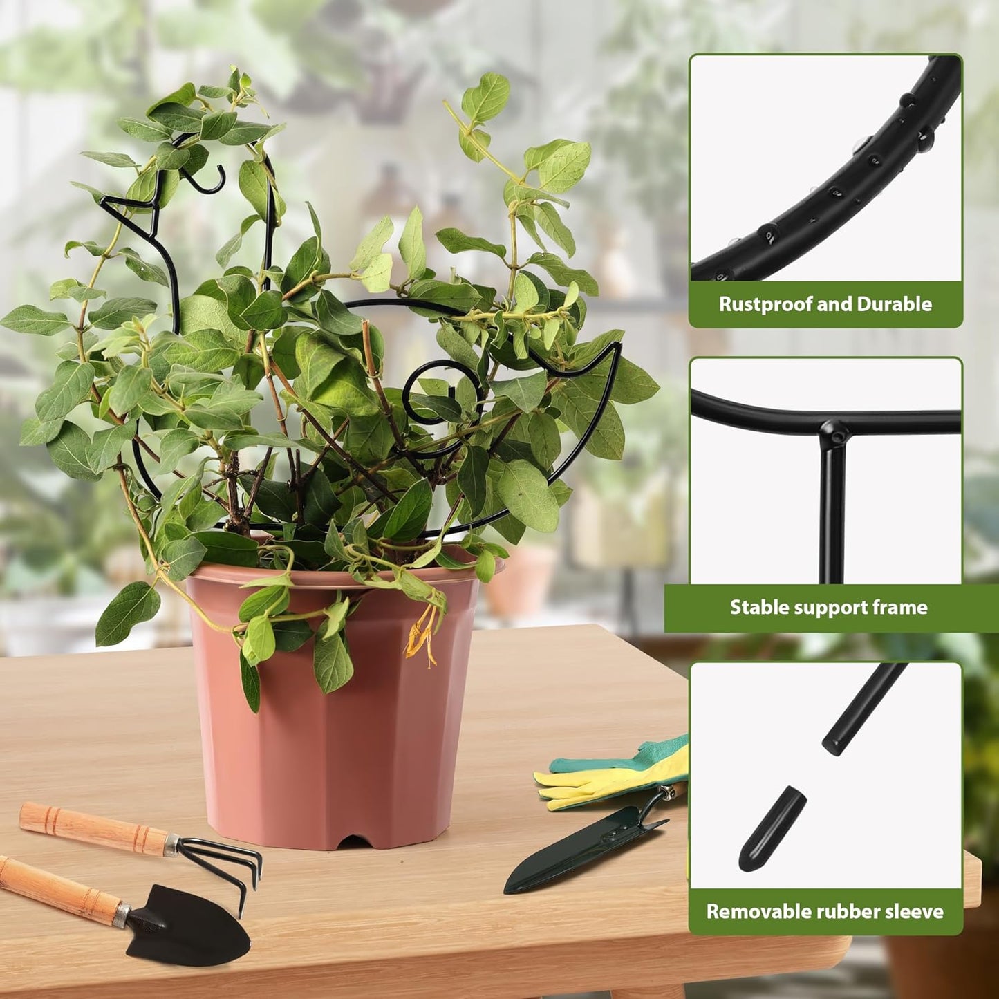 2 Pack Plant Trellis Indoor, 10.8" W x 13" H Small Trellis for Potted Plants, Decorative Trellis for Climbing Plants Indoor, Ideal for Vines on Tabletops, Balconies, Gardens and Lawns, Duck-Shaped-VerdiqueGarden