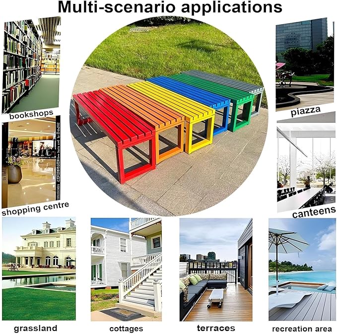 Weatherproof Metal Dining Bench, Outdoor Bench Backless Patio Bench 2-Person Farmhouse Bench Garden Bench for Kitchen, Living Room, Entryway(Black,59in)-VerdiqueGarden