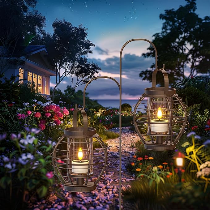 SoulBay Solar Tea Lights Outdoor Waterproof, 12 pcs 1.5" D x 2.1" Reusable Dusk to Dawn Flickering Small LED Tealight Candles, Flameless Votive Candle for Lanterns Patio Garden Camping Decor-VerdiqueGarden
