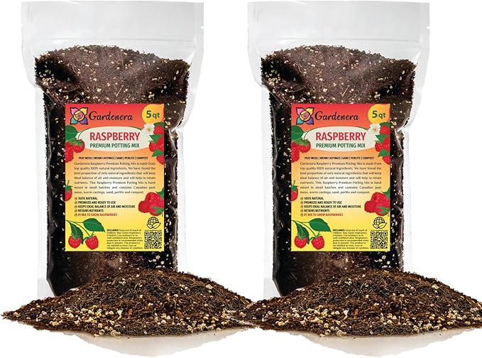 Premium Raspberry Potting Soil Mix - Optimal Blend for Thriving and Juicy Berries - 10 Quart-VerdiqueGarden