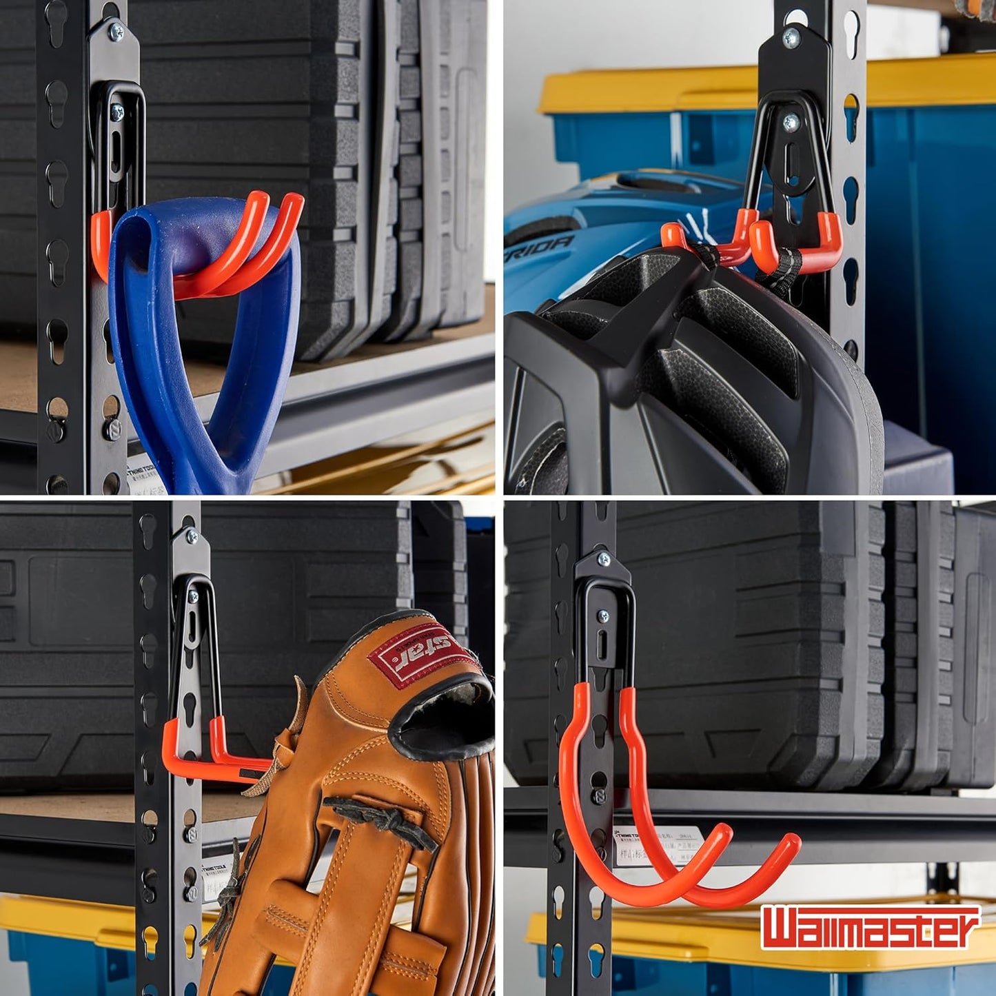 Wallmaster Garage Hooks Organizer Kit,12 Pack Adjustable Heavy Duty Shelving Hook,Wall Mount Utility Steel Garage Organization, for Organizing Garden Tools-VerdiqueGarden