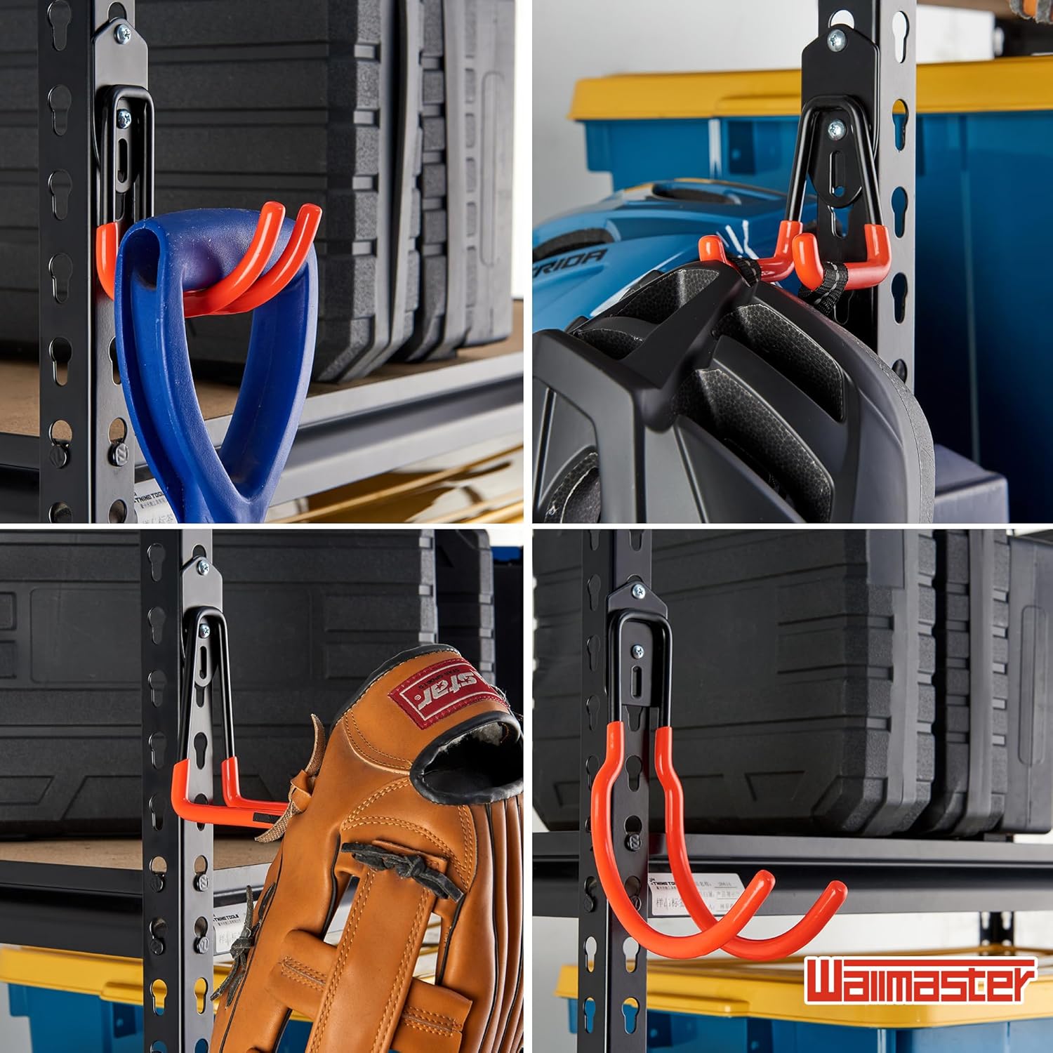 Wallmaster Garage Hooks Organizer Kit,12 Pack Adjustable Heavy Duty Shelving Hook,Wall Mount Utility Steel Garage Organization, for Organizing Garden Tools-VerdiqueGarden