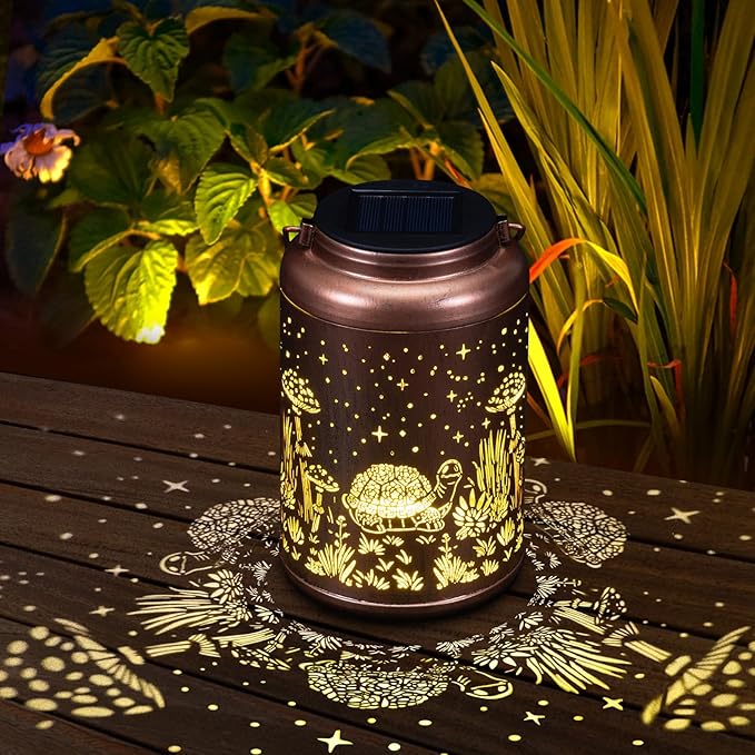 Turtle Solar Lanterns Outdoor Waterproof - Birthday Gifts for Women, Men, Mom, Mothers Day Gifts, Tortoise Solar Lights Outdoor Hanging Garden Decor for Outside, Patio, Outdoor, Yard, Lawn, Balcony-VerdiqueGarden