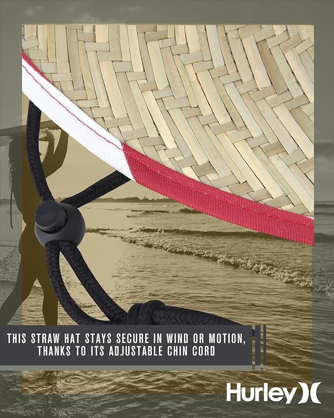 Hurley Men's Straw Hat - Bayside Lifeguard Straw Sun Hat-VerdiqueGarden