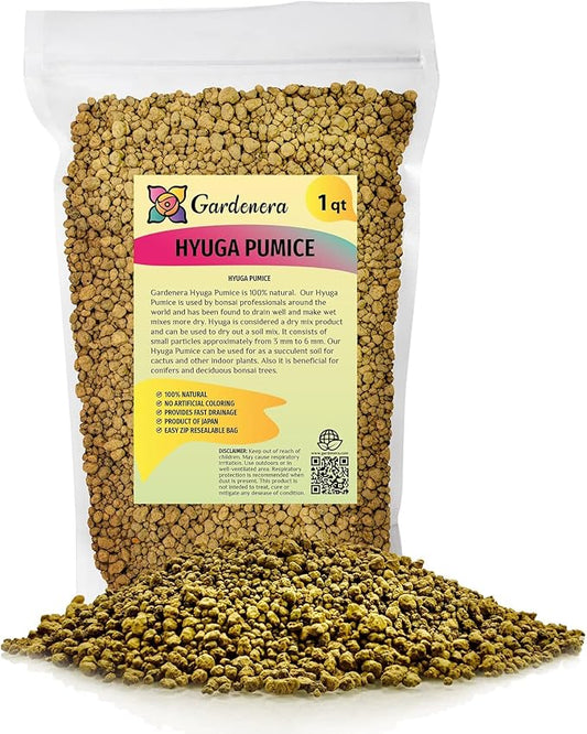 Japanese Hyuga Pumice - Premium Additive for Orchid & Bonsai Tree Soil |Professional Imported Sifted and Ready to Use (1 Quart Bag)-VerdiqueGarden