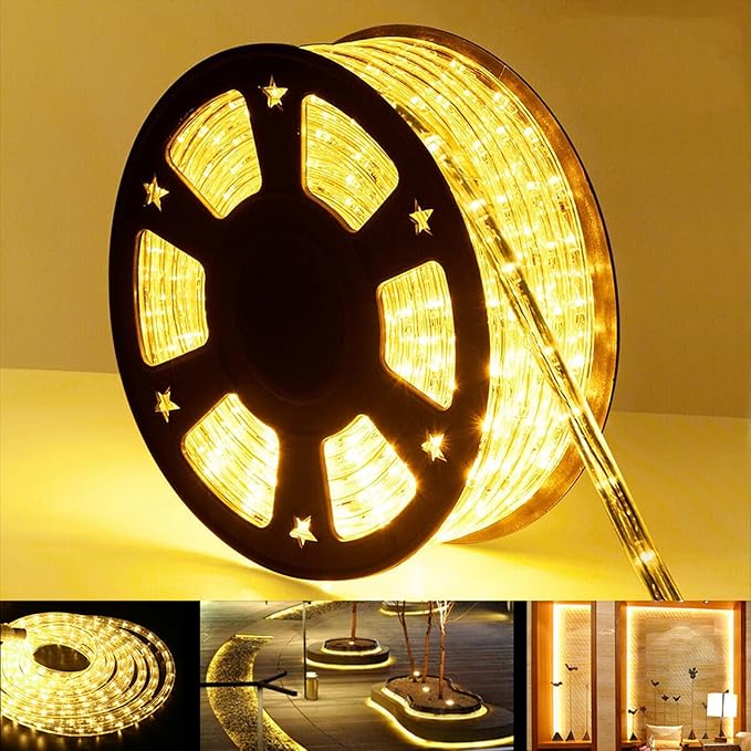 150ft LED Rope Lights Outdoor, 1080 LED Connectable and Flexible Tube Lights with 8 Modes, Waterproof LED Rope Lighting for Garden, Patio, Bedroom, Party, Pool, Indoor Outdoor Decoration (Warm White)-VerdiqueGarden