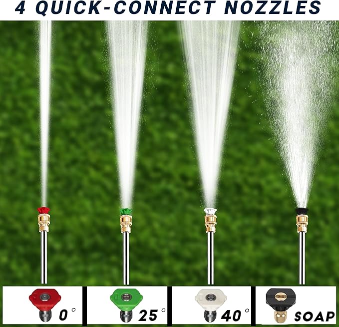 3500 PSI Gas Pressure Washer, 2.3 GPM Power Washer with 209CC Engine, Maintenance-Free Axial Cam Pump, 25FT Hose, 4 Nozzles for Driveways, Walls, Vehicles, Patio (Orange)-VerdiqueGarden