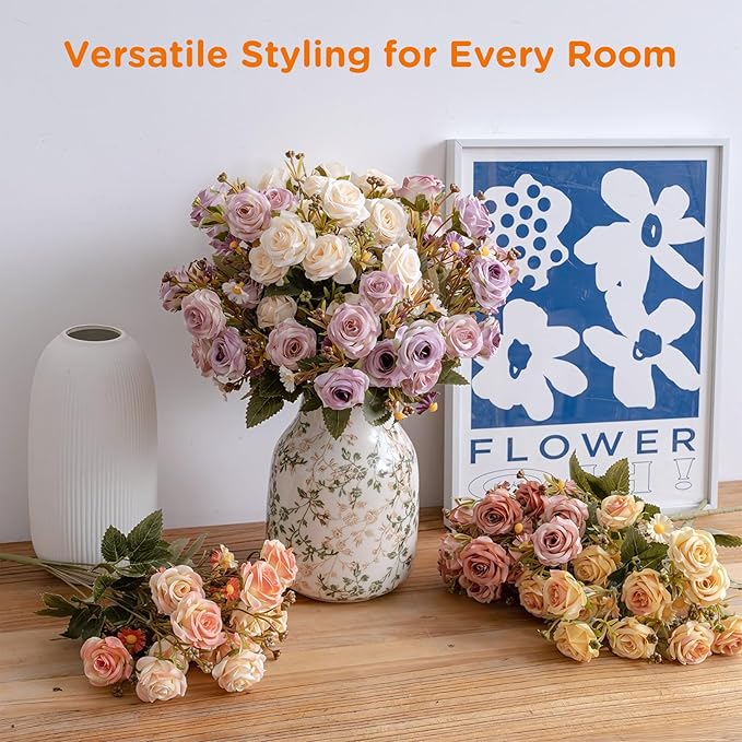 Rustic Vintage Ceramic Vase, 7.8 inch Beige and Green Decorative Vase, Aesthetic Farmhouse Pottery Vase for Home Decor, Living & Dining Room, Bookshelf, Office, TV Stand Table Decor-VerdiqueGarden