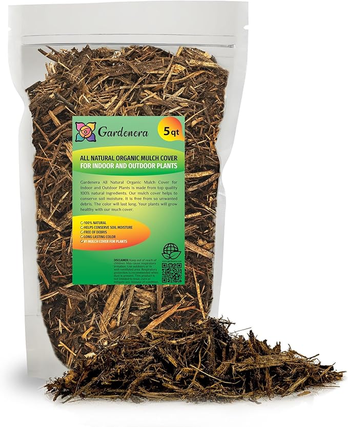 Premium Natural Mulch Cover by Gardenera - Beautify Your Garden and Promote Sustainable Landscaping - 5 QUARTS-VerdiqueGarden