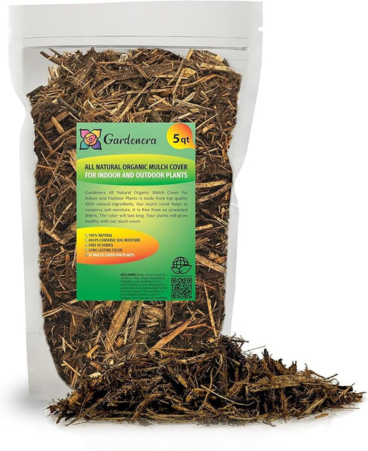 Premium Natural Mulch Cover by Gardenera - Beautify Your Garden and Promote Sustainable Landscaping - 5 QUARTS-VerdiqueGarden