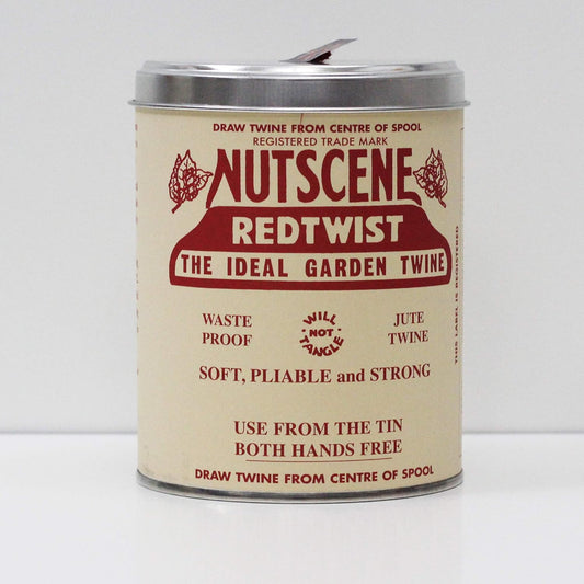 NUTSCENE Iconic Tin (Tin ‘O’ Twine) with Their Heritage Scottish Jute Twine and Hole in Top for Easy Dispensing. 14 Colors to Choose from. 164 Yards. (Red)-VerdiqueGarden