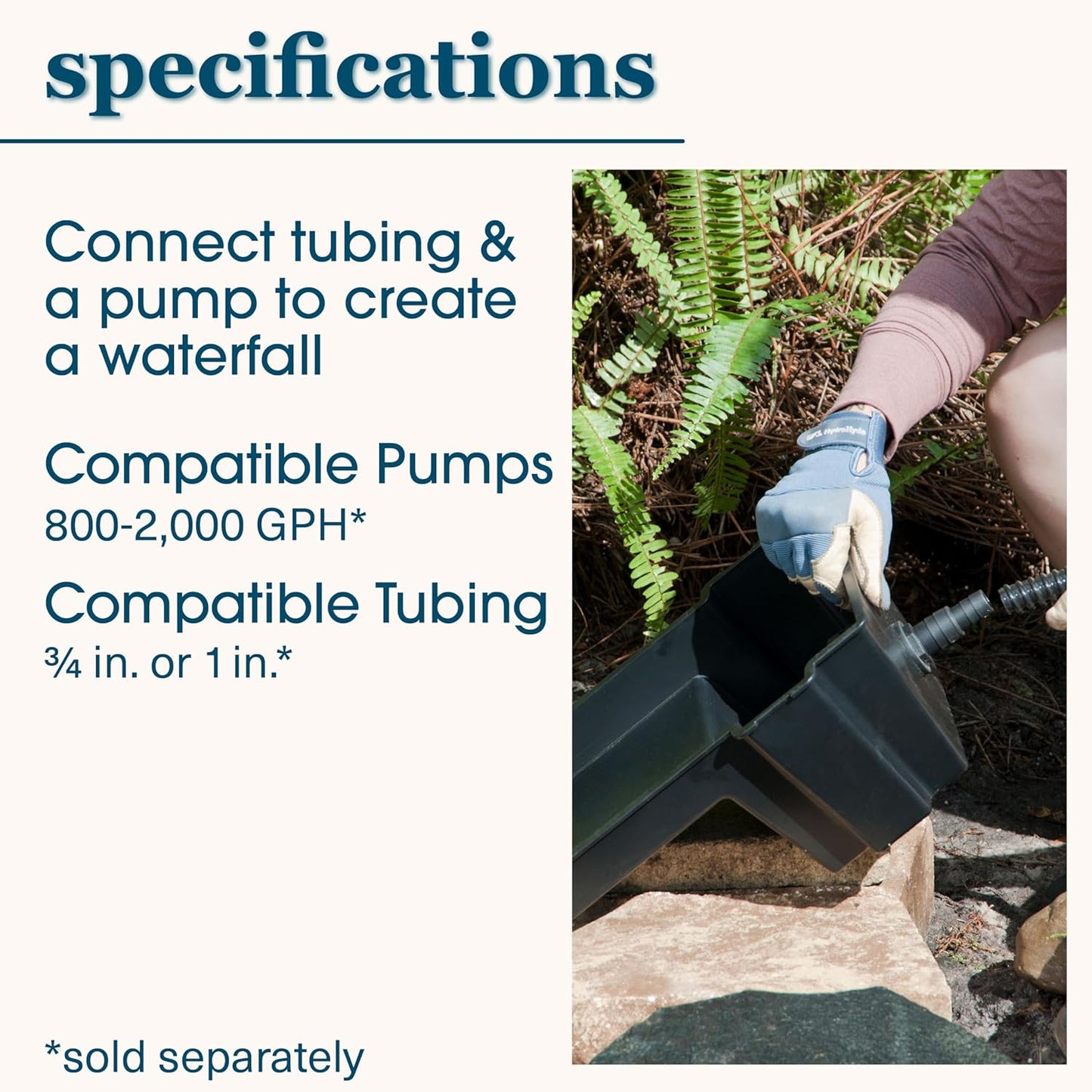 smartpond Waterfall Spillway, 8 inch Wide Weir, Waterfall Box, Smooth Flow, Durable Construction, Easy to Install, Great for Waterfalls, Pondless Water Features and Streams-VerdiqueGarden