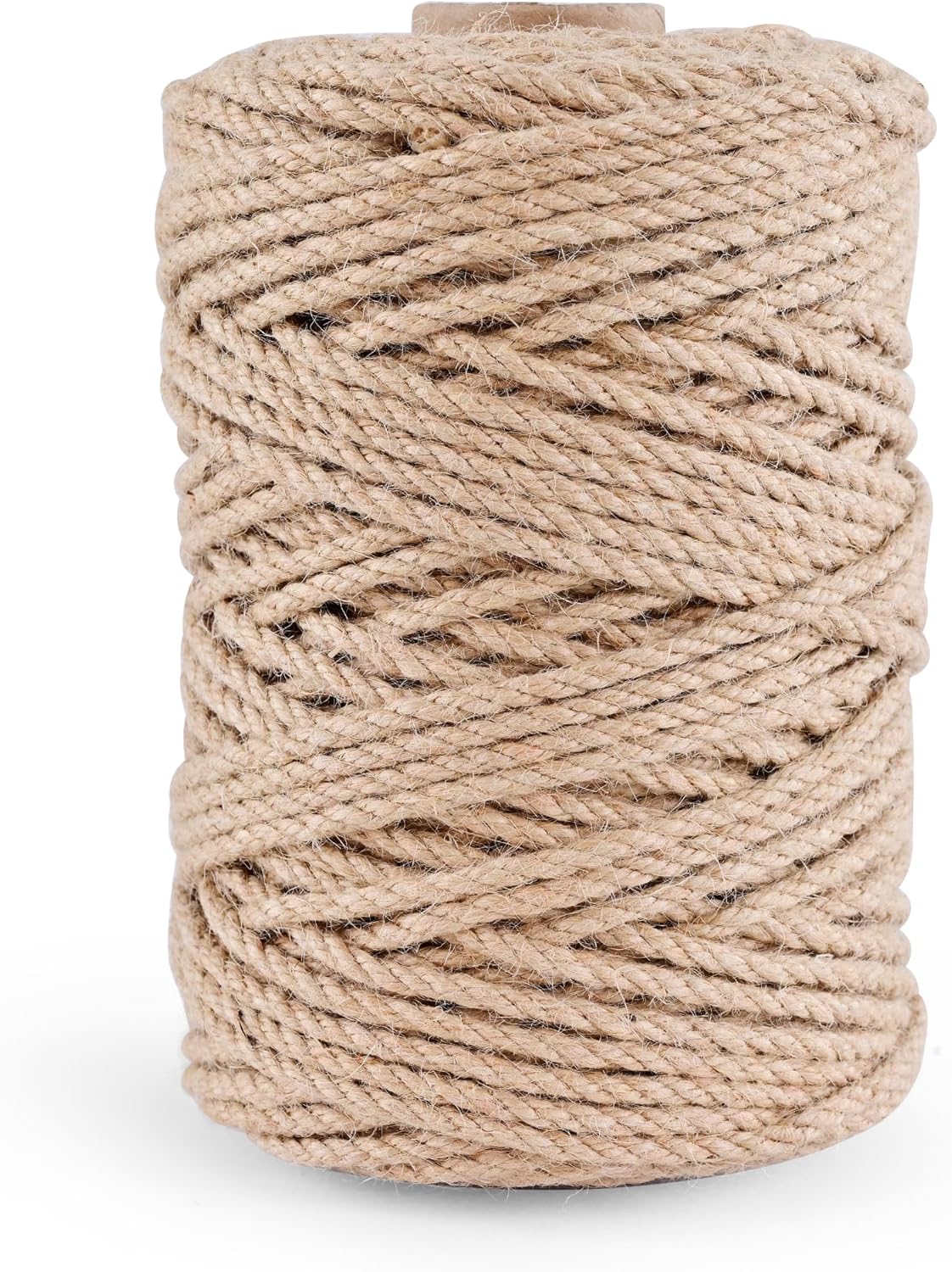 Natural Jute Twine 656ft 5mm,3Ply Twisted Thick Twine Rope Strong Jute String Roll for Crafts Gift Wrapping Gardening Home Decor Bundling Cat Scratching Post-VerdiqueGarden