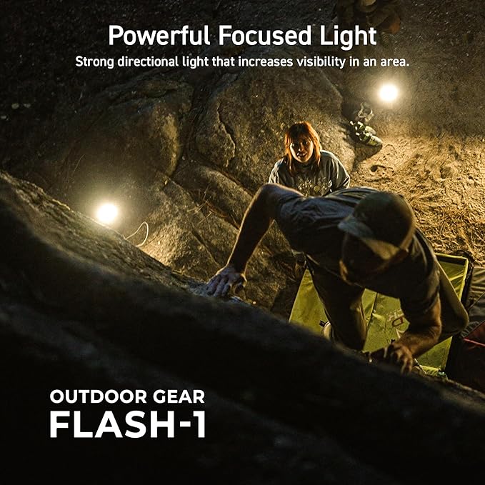 ELECOM NESTOUT Outdoor Camping LED Panel Flashlight w/ Mini Tripod, Dimmable USB Powered LED Light, IP44 Water Dust Resistant, 30-1000 Lumen, Portable Lantern for NESTOUT Power Bank, Beige (Flash-1)-VerdiqueGarden