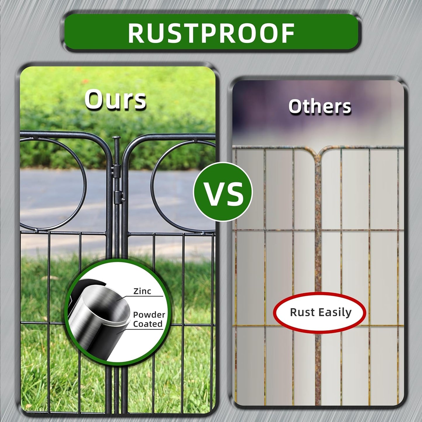 Decorative Black Garden Fencing 24in(H) X16ft(L) 8 Panels Metal Wire Edging Patio Landscape Flower Border Garden Fence for Dogs Animal Barrier for Outdoor-VerdiqueGarden