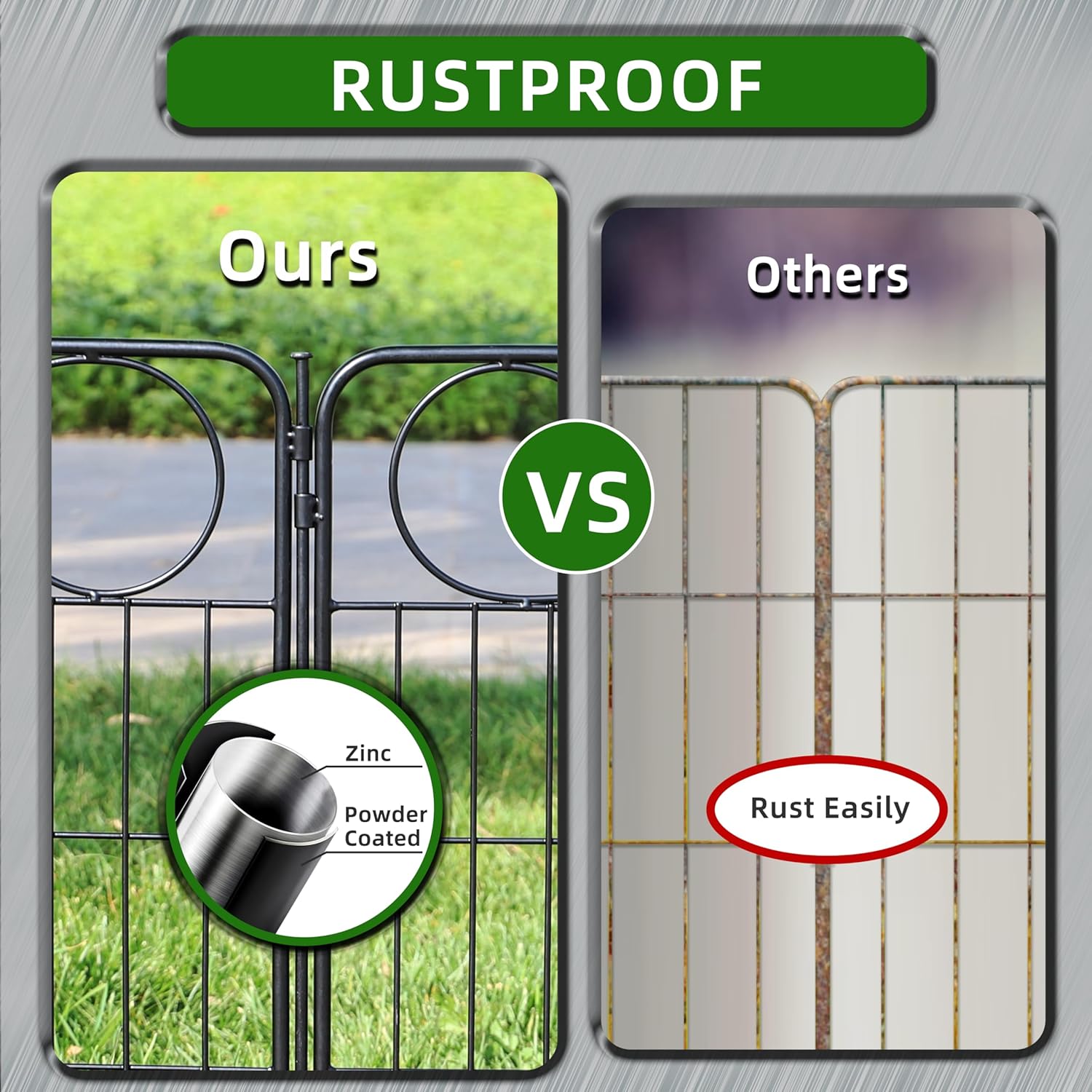 Decorative Black Garden Fencing 24in(H) X16ft(L) 8 Panels Metal Wire Edging Patio Landscape Flower Border Garden Fence for Dogs Animal Barrier for Outdoor-VerdiqueGarden