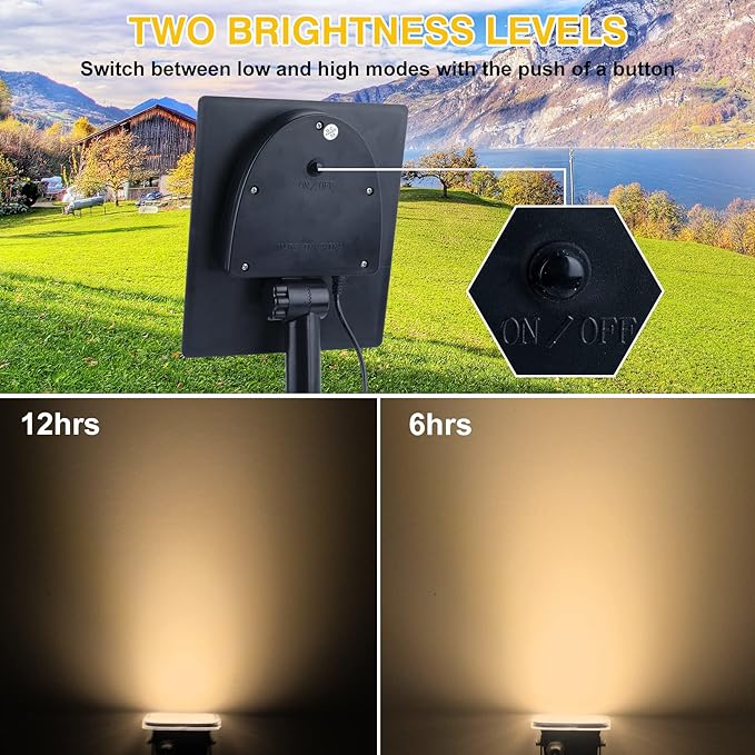 20 LED IP65 Waterproof Outdoor Spot Lights - Dusk-to-Dawn 3000K Warm White Solar Landscape Lights for Yard, Garden, Driveway, Porch, Walkway-VerdiqueGarden