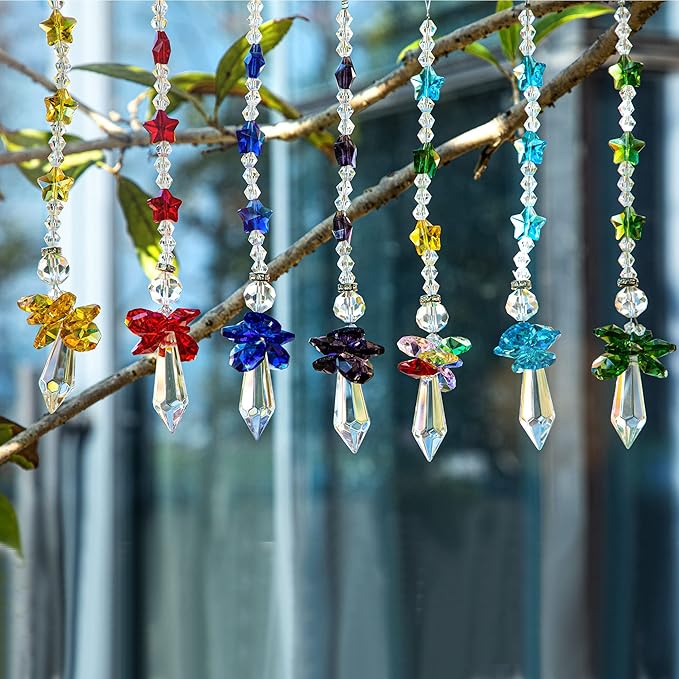 Crystalsuncatcher Crystal Glass Guardian Angel Rainbow Maker Collection Suncather,Set of 7-VerdiqueGarden