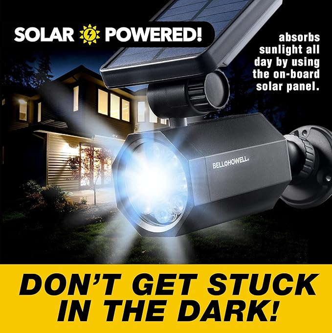 Bell+Howell Bionic Spotlight Motion Solar Spot Lights Outdoor Waterproof, Solar Landscape Lights, Outdoor Solar Yard Lights Weather Resistant, Super Bright LED Lights, for Garden, Lawn As Seen On TV-VerdiqueGarden