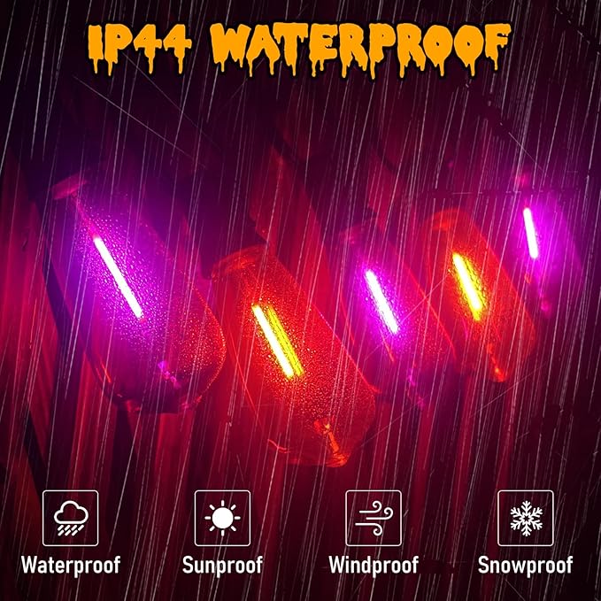 10Ft LED Outdoor String Lights, Halloween Orange Purple Lights with 10 0.6W ST40 LED Bulbs, Waterproof Connectable Patio Lights for Indoor Outdoor Backyard Garden Halloween Christmas Holiday Decor-VerdiqueGarden