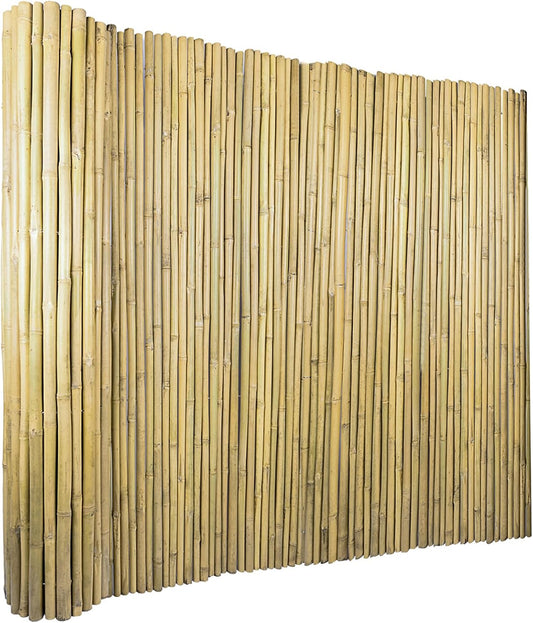 6Ft High x 8 Ft Long x 0.7In D Bamboos Screen, Natural Bamboo Fence Rolls, Eco-Friendly Bamboo Fencing for Outdoor Balcony Patio Garden Border Pool-VerdiqueGarden
