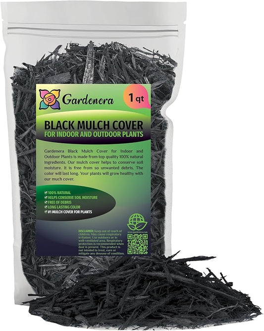 Premium Black Mulch Cover - Enhance Your Landscape with Vibrant Color and Nutrient-Rich Benefits - 1 Quart-VerdiqueGarden