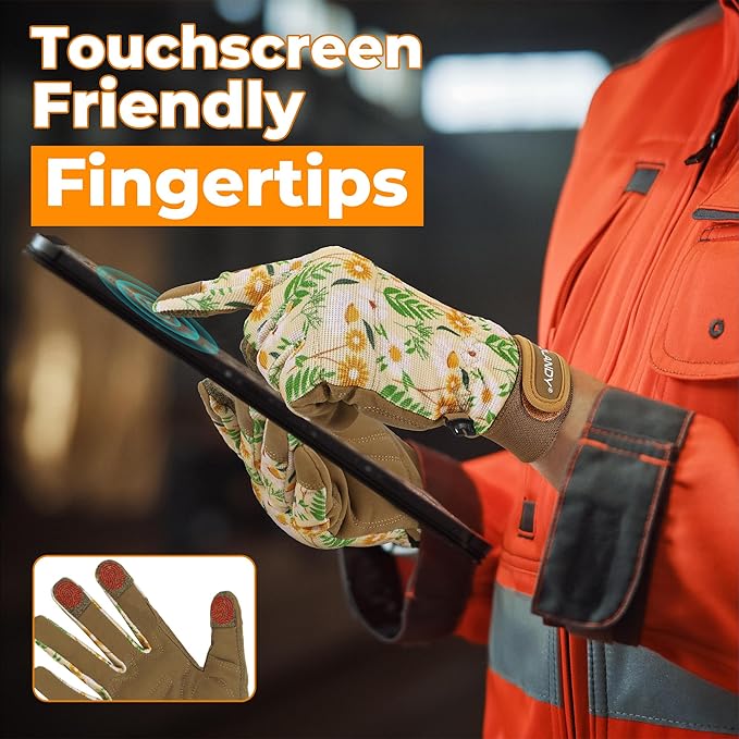 HANDLANDY Women Safety Work Gloves Utility Touch Screen Working Grip Glove for Yardwork Gardening Breathable Mechanic Gloves-VerdiqueGarden