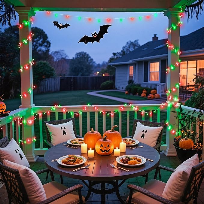 JMEXSUSS 200 LED Christmas String Lights Outdoor, Red & Green Christmas Lights Clear Wire, 11 Modes Connectable Twinkle String Lights Plug in for Christmas Halloween Garden Home Decorations-VerdiqueGarden