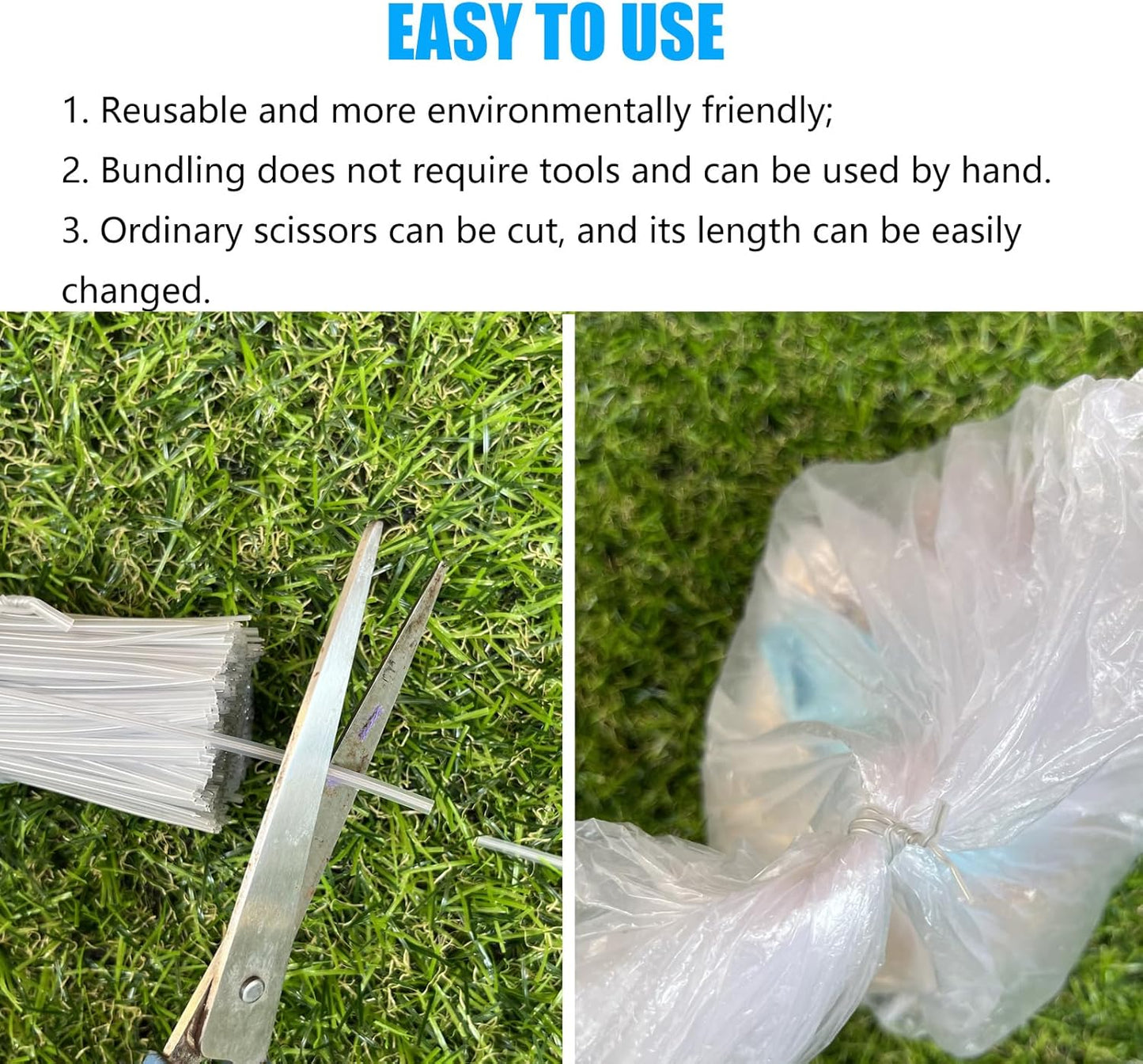500 Pack 6 Inch Clear Plastic Twist Ties - Reusable Twisty Ties for Cords, Garbage Bags, Gardening and More - Durable, Flexible and Coated for Long-Lasting Use-VerdiqueGarden