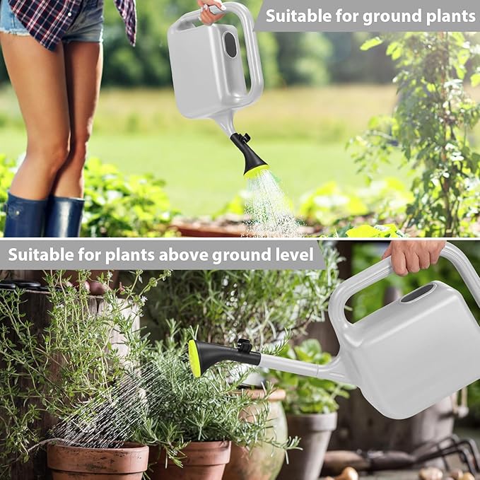 Outdoor Watering Can for Plants Indoor Watering Can for Houseplants 3/4 Gallon 3L (Grey)-VerdiqueGarden