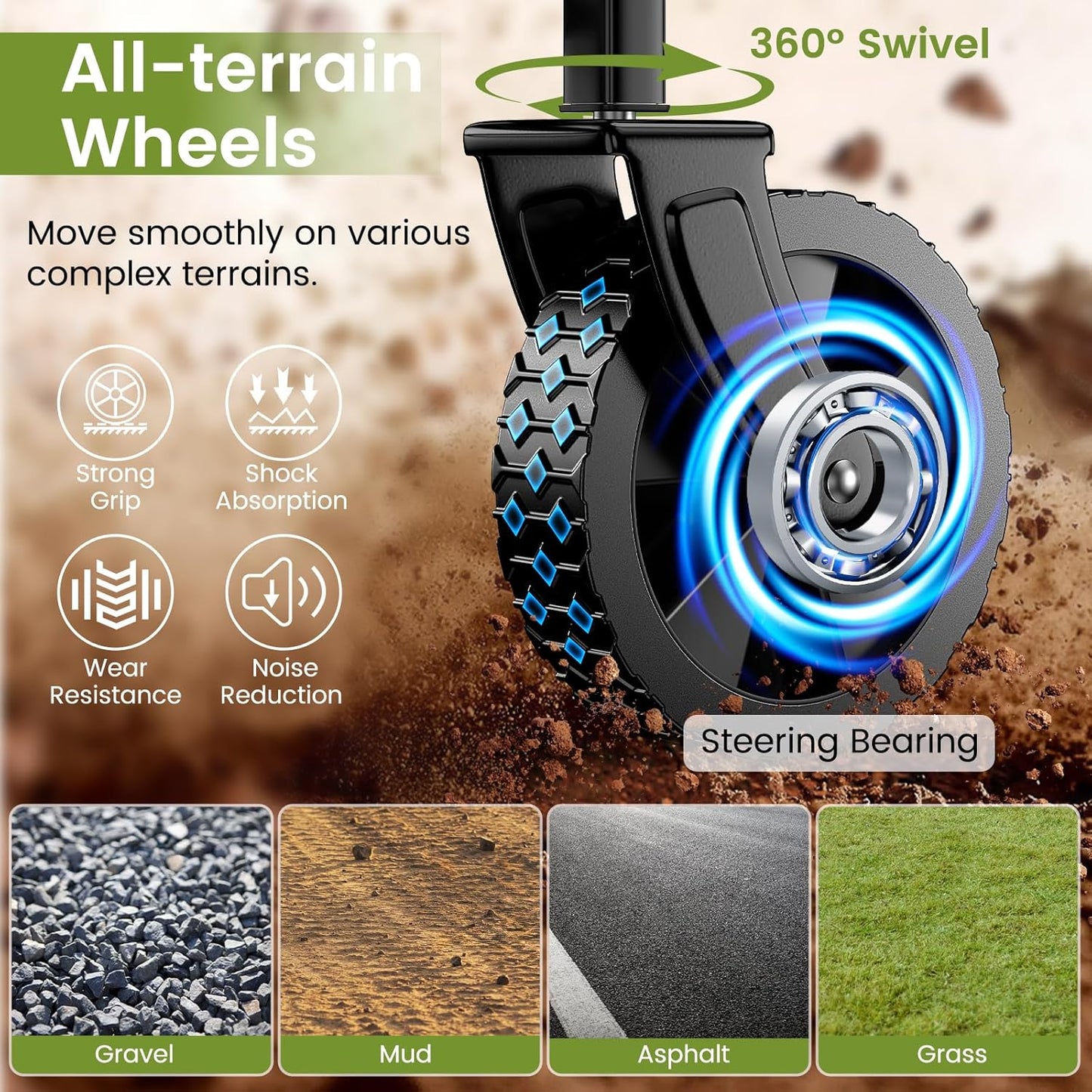 Collapsible Wagon with Wheels, 220 lbs Wagons Carts Foldable Wagon Cart with Flexible Handle, Lightweight Portable Folding Utility Grocery Shopping Cart for Grocery Sports Garden Camping, Gray-VerdiqueGarden