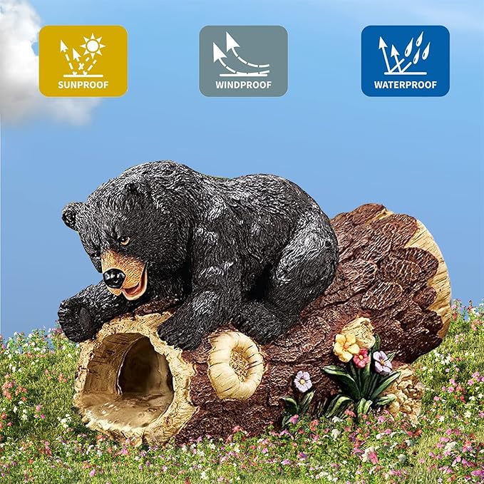 Bear Gutter Downspout Extension Decorative Statue, Whimsical Gutter Guardian Rain Downspout Splash Block, Gutter Guardian Rain Downspout Extender for 2" × 3" Downspout-VerdiqueGarden