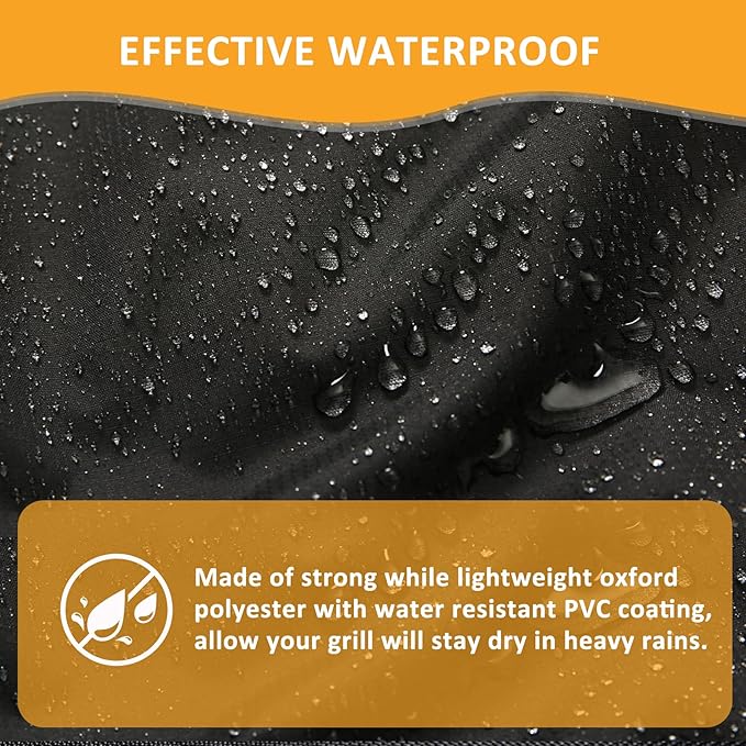 Grill Cover for 6755 Char-Griller Akorn Kamado Charcoal Grill Smoker and Premium Kettle, for Cuisinart CGG-999, 600D Heavy Duty Waterproof UV Resistant Cover, Outdoor Barbeque Grill Accessories-VerdiqueGarden