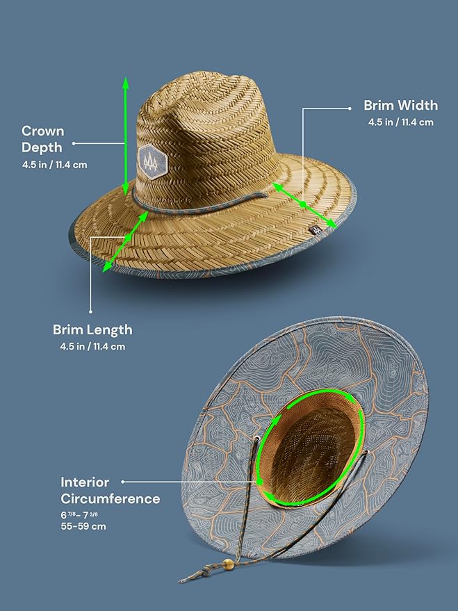 Straw Hat for Men & Women | Lifeguard Hat, Beach Hat & Sun Hat | UPF 50+ Wide Brim for Sun Protection | One Size | Hemlock-VerdiqueGarden