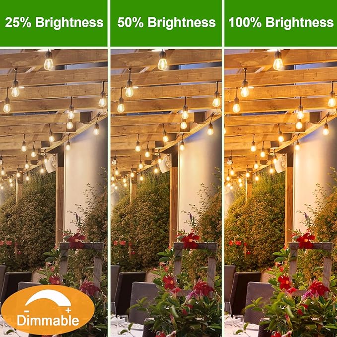 LED S14 Replacement Light Bulbs for Patio String Light, Shatterproof & Waterproof Hanging Light Bulbs for Outdoor String Lights, Dimmable, E26 Base, 24 Pack-VerdiqueGarden