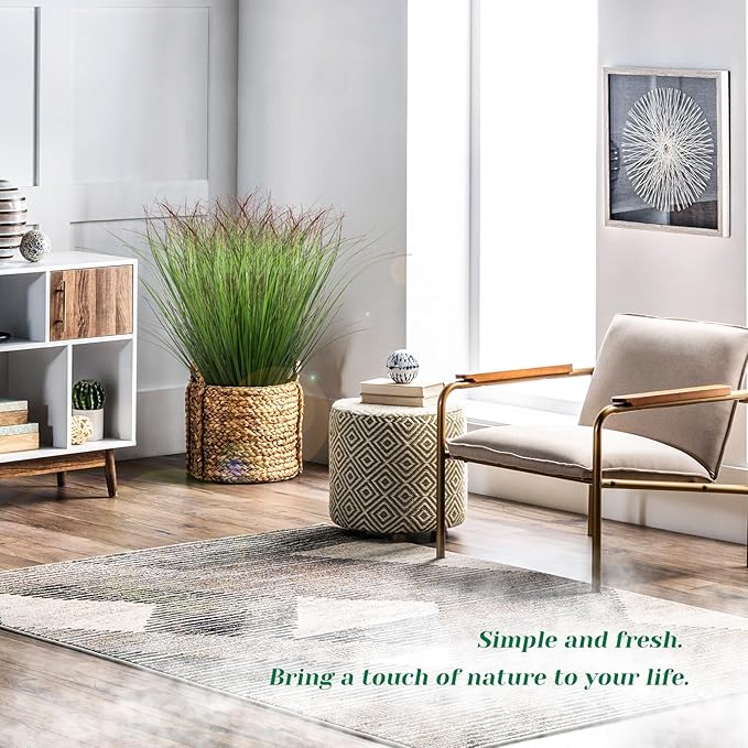 36Pcs Artificial Grass Plants, Faux Shrubs Wheat Grass, Fake Tall Grass Plants for Outdoor Decor, Greenery Stems Weed for Room Indoor Home Decor（Green Red Tail-VerdiqueGarden