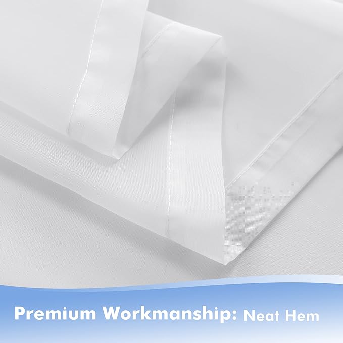 HolidayIdeas White Outdoor Sheer Curtains for Patio Waterproof, 6 Panels - 54 x 84 Inch - Light Filtering Voile Outside Curtains Grommet Drapes for Front Porch, Gazebo, Pergola, Backyard-VerdiqueGarden