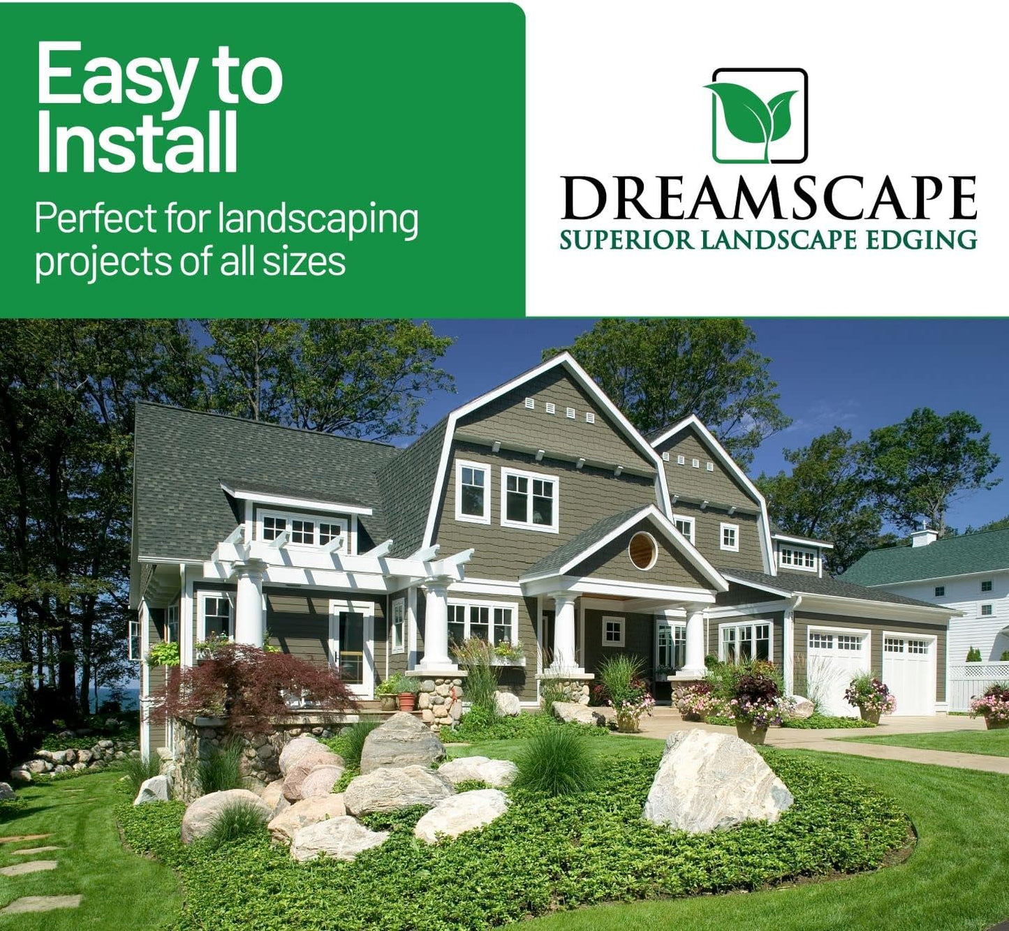 Dreamscape YardEdge Aluminum Landscape Edging - 12 Strips, 6ft Each (72ft Total), Mill Finish - Professional Quality Landscaping Border, Metal Divider for Lawn, Garden, Flowerbed-VerdiqueGarden