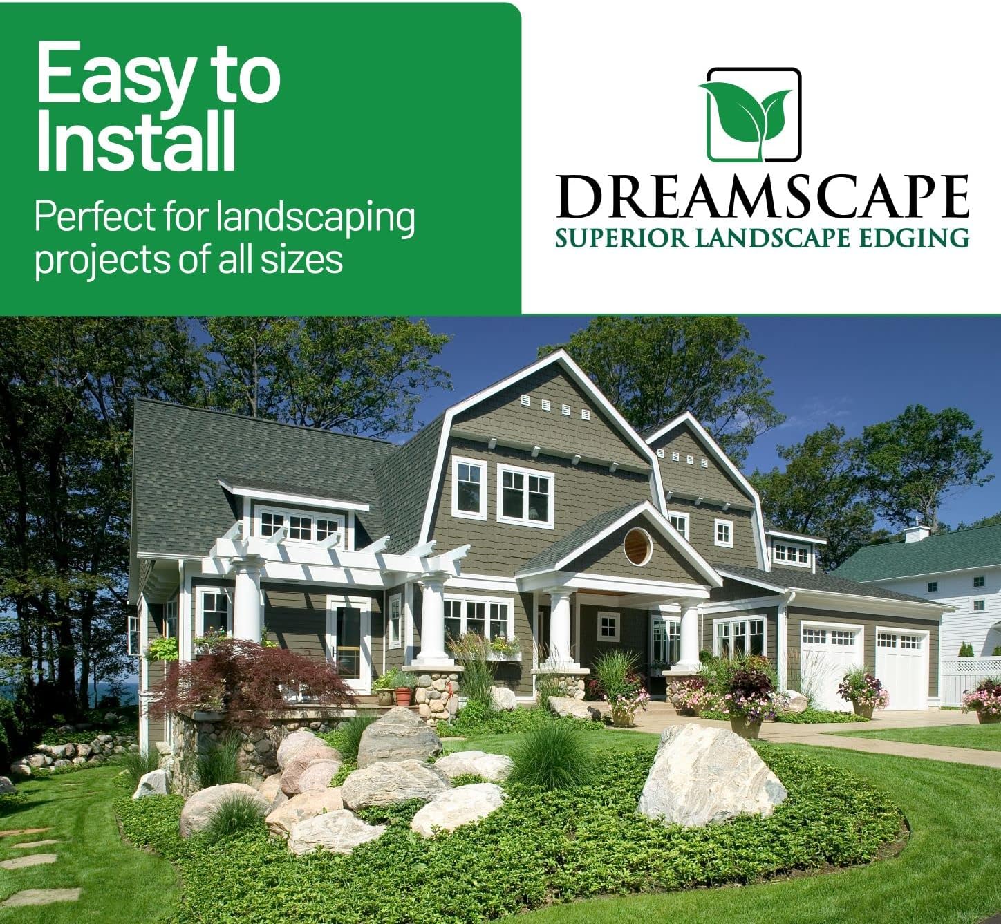 Dreamscape YardEdge Aluminum Landscape Edging - 12 Strips, 6ft Each (72ft Total), Mill Finish - Professional Quality Landscaping Border, Metal Divider for Lawn, Garden, Flowerbed-VerdiqueGarden